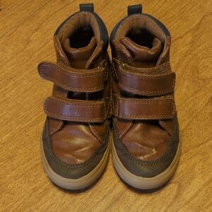 Brown Kids Shoes with Velcro Straps